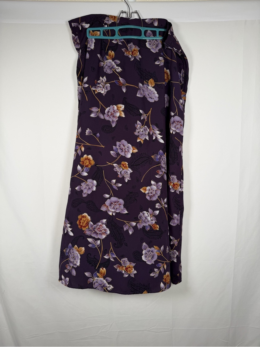 Vintage Kathie Lee Collection Purple Floral Midi Slip Skirt